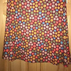 BNWT Maroon Yellow Blue Green A-line Flowy Lularoe Azure Skirt XL 14-16 Coral